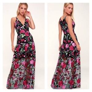Leticia Maxi dress/floral embroidered XL Dress the Population